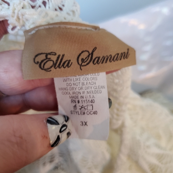 Ella Samani Boho Flower Lacr Topper Or Swim Cover-up 3X NWOT - Picture 7 of 8